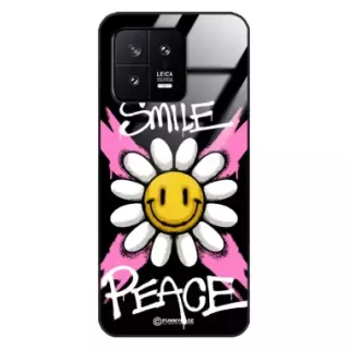 Etui Black Case Glass Rebel Zone do XIAOMI MI 13 Kwiat Peace ST_RZC105