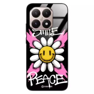 Etui Black Case Glass Rebel Zone do XIAOMI 15T Kwiat Peace ST_RZC105