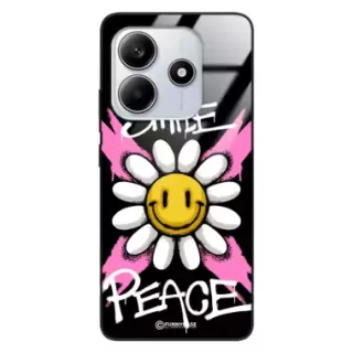 Etui Black Case Glass Rebel Zone do XIAOMI NOTE 14 5G Kwiat Peace ST_RZC105