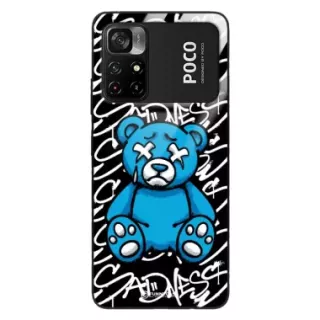 Etui Black Case Glass Rebel Zone do XIAOMI POCO X4 PRO 5G Miś Streetwear ST_RZC104