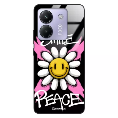 Etui Black Case Glass Rebel Zone do XIAOMI POCO M7 PRO 5G Kwiat Peace ST_RZC105