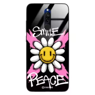 Etui Black Case Glass Rebel Zone do XIAOMI REDMI 8 Kwiat Peace ST_RZC105