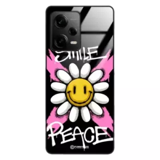 Etui Black Case Glass Rebel Zone do XIAOMI REDMI NOTE 12 PRO 5G Kwiat Peace ST_RZC105