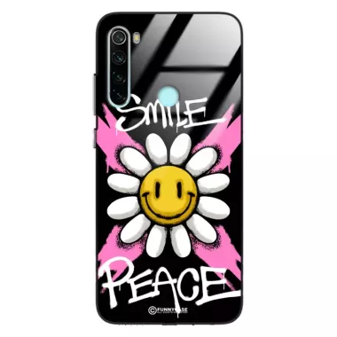 Etui Black Case Glass Rebel Zone do XIAOMI REDMI NOTE 8 2021 Kwiat Peace ST_RZC105