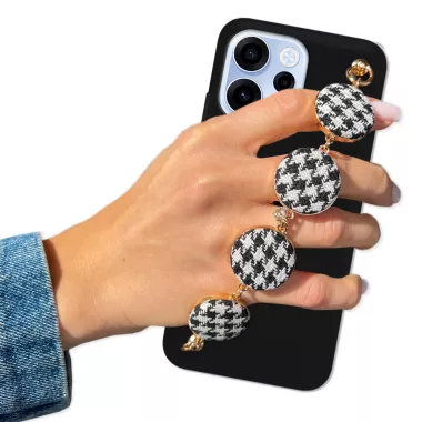 MATOWE ETUI DO OPPO RENO 15F 5G / 15 FS 5G Z ŁAŃCUSZKIEM BLINK 29 CZARNY