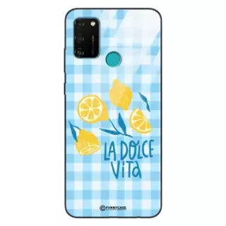 Etui Black Case Glass Dolce Vita do HUAWEI HONOR 9A Cytryny Lato Włochy Wakacje Kratka ST_DOC101