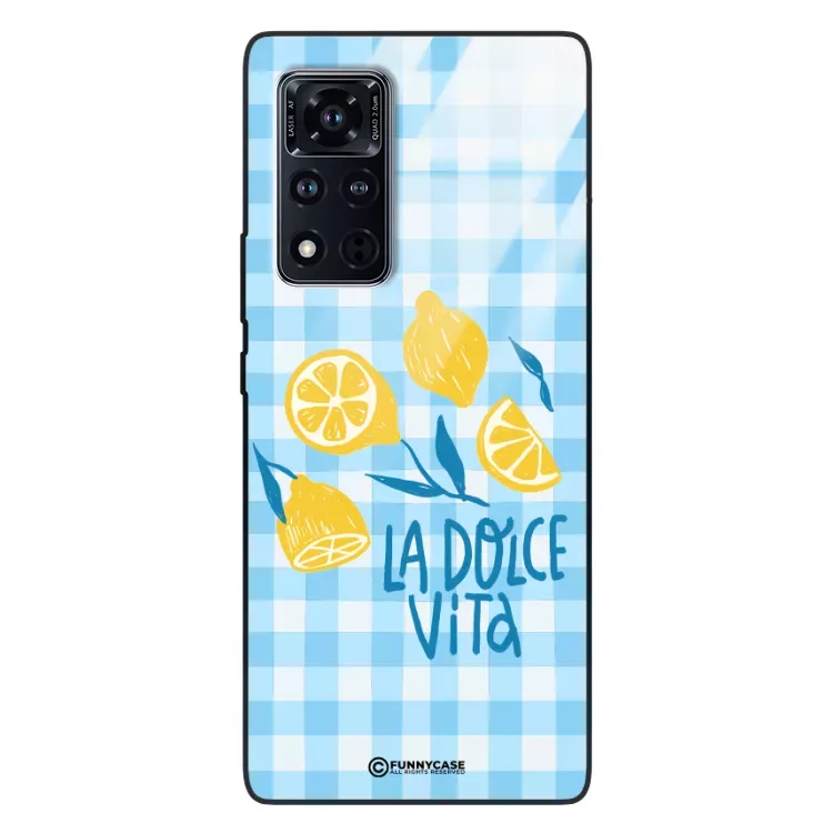 Etui Black Case Glass Dolce Vita do HUAWEI HONOR VIEW V40 5G Cytryny Kwiaty Włochy Lato Wakacje ST_DOC128