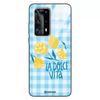 Etui Black Case Glass Dolce Vita do HUAWEI P40 PRO PLUS Amalfi Cytryny Włochy Lato Wakacje ST_DOC131
