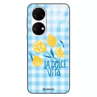 Etui Black Case Glass Dolce Vita do HUAWEI P50 Cytryny Owoce Lato Wakacje Cytrusy ST_DOC104