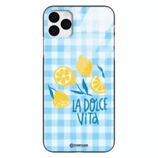 Etui Black Case Glass Dolce Vita do APPLE IPHONE 11 PRO MAX Włochy Italia Cytryny Kafelki Wakacje ST_DOC132