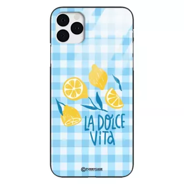 Etui Black Case Glass Dolce Vita do APPLE IPHONE 11 PRO MAX Włochy Italia Cytryny Kafelki Wakacje ST_DOC132