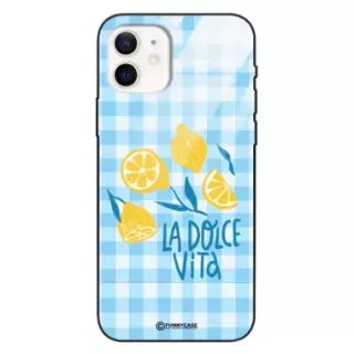 Etui Black Case Glass Dolce Vita do APPLE IPHONE 12 Cytryna Lato Wakacje Summer Słońce ST_DOC139