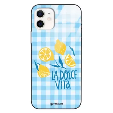Etui Black Case Glass Dolce Vita do APPLE IPHONE 12 Cytryna Lato Wakacje Summer Słońce ST_DOC139