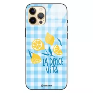 Etui Black Case Glass Dolce Vita do APPLE IPHONE 12 PRO MAX Cytryny Kwiaty Owoce Lato Natura ST_DOC125