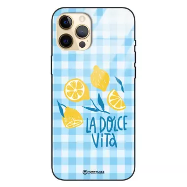 Etui Black Case Glass Dolce Vita do APPLE IPHONE 12 PRO MAX Cytryny Kwiaty Owoce Lato Natura ST_DOC125
