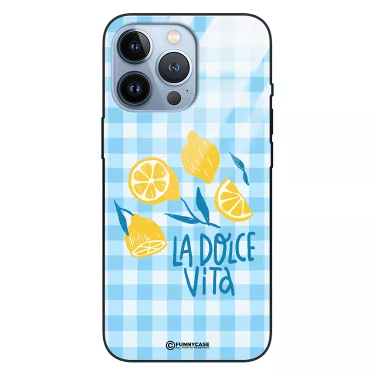 Etui Black Case Glass Dolce Vita do APPLE IPHONE 13 PRO Cytryny Owoce Lato Wakacje Cytrusy ST_DOC104