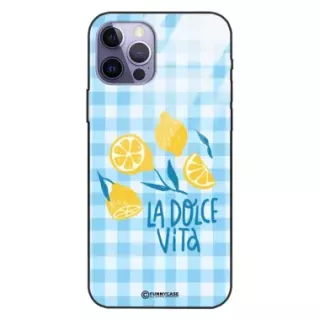 Etui Black Case Glass Dolce Vita do APPLE IPHONE 15 PRO Amalfi Cytryny Włochy Lato Wakacje ST_DOC131