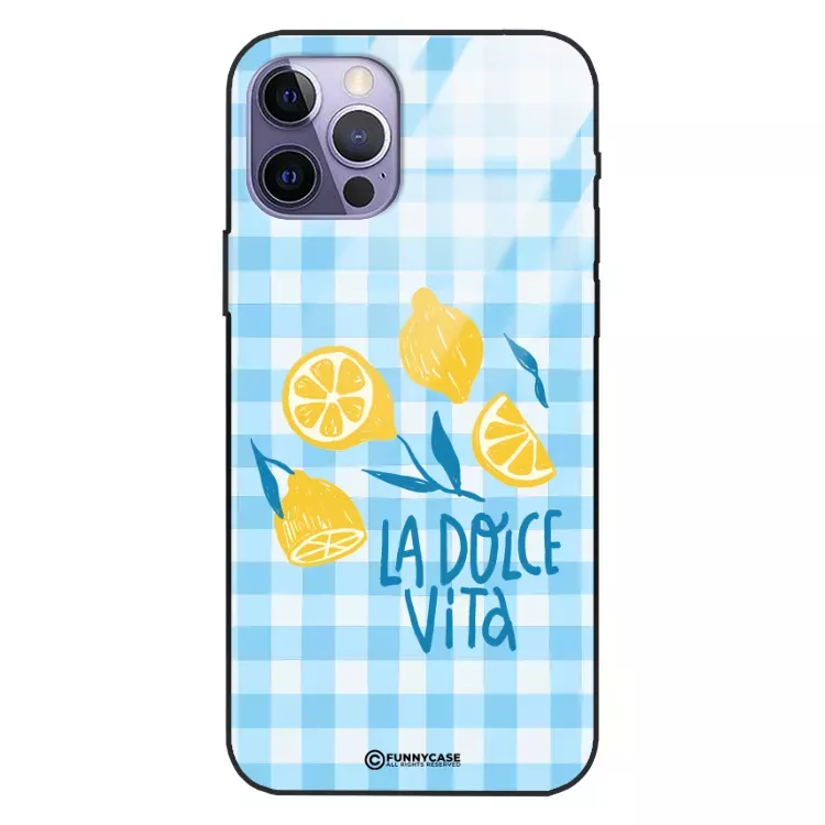 Etui Black Case Glass Dolce Vita do APPLE IPHONE 15 PRO Amalfi Cytryny Włochy Lato Wakacje ST_DOC131