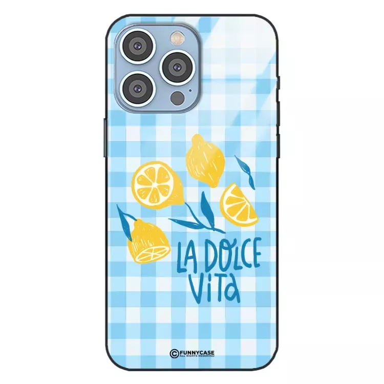 Etui Black Case Glass Dolce Vita do APPLE IPHONE 15 PRO MAX Włochy Italia Cytryny Kafelki Wakacje ST_DOC132