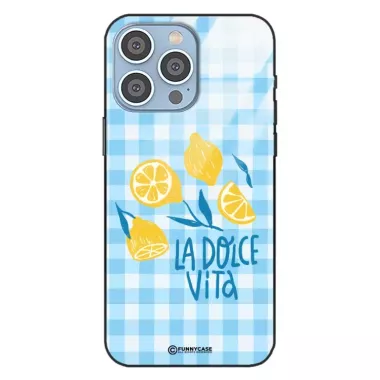 Etui Black Case Glass Dolce Vita do APPLE IPHONE 15 PRO MAX Włochy Italia Cytryny Kafelki Wakacje ST_DOC132
