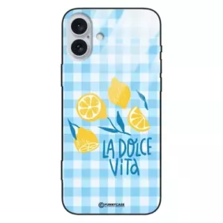 Etui Black Case Glass Dolce Vita do APPLE IPHONE 16 PLUS Cytryny Lato Owoce Wakacje Słońce ST_DOC145