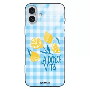 Etui Black Case Glass Dolce Vita do APPLE IPHONE 16 PLUS Cytryny Lato Owoce Wakacje Słońce ST_DOC145