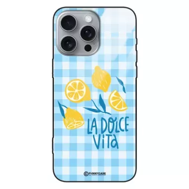 Etui Black Case Glass Dolce Vita do APPLE IPHONE 16 PRO MAX Cytryny Kwiaty Owoce Lato Natura ST_DOC125
