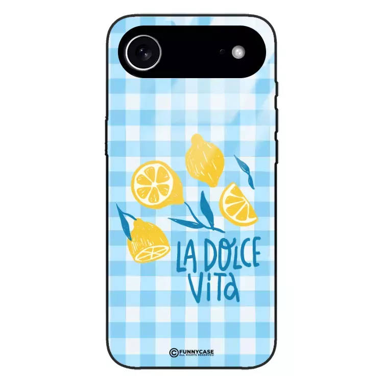 Etui Black Case Glass Dolce Vita do APPLE IPHONE 17 AIR Cytryny Owoce Lato Wakacje Cytrusy ST_DOC104