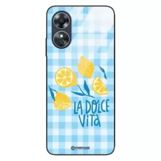 Etui Black Case Glass Dolce Vita do OPPO A17 Włochy Italia Cytryny Kafelki Wakacje ST_DOC132