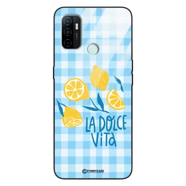 Etui Black Case Glass Dolce Vita do OPPO A33 Cytryna Lato Wakacje Summer Słońce ST_DOC139