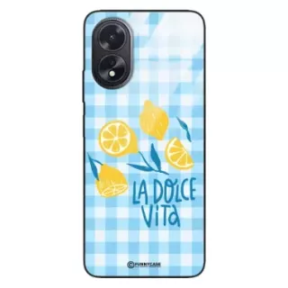 Etui Black Case Glass Dolce Vita do OPPO A38 4G Cytryny Lato Owoce Wakacje Słońce ST_DOC145