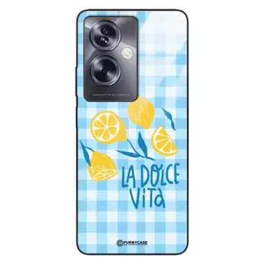Etui Black Case Glass Dolce Vita do OPPO A79 5G Cytryny Kwiaty Owoce Lato Natura ST_DOC125