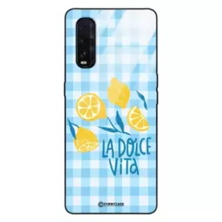 Etui Black Case Glass Dolce Vita do OPPO FIND X2  Cytryna Lato Wakacje Summer Słońce ST_DOC139