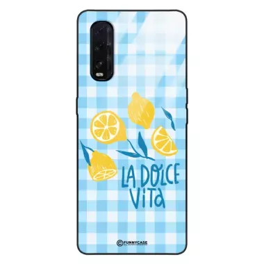 Etui Black Case Glass Dolce Vita do OPPO FIND X2  Cytryna Lato Wakacje Summer Słońce ST_DOC139