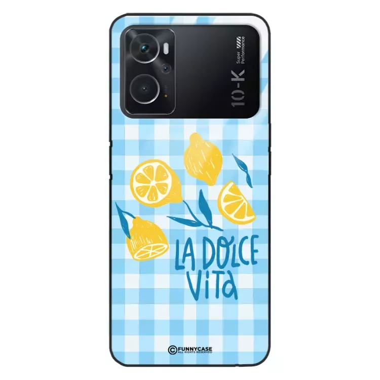 Etui Black Case Glass Dolce Vita do OPPO K10 PRO 5G Cytryny Lato Włochy Wakacje Kratka ST_DOC101