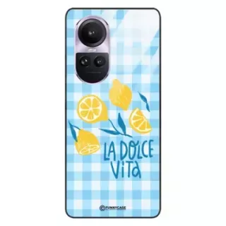 Etui Black Case Glass Dolce Vita do OPPO RENO 10 PRO Cytryny Owoce Lato Wakacje Cytrusy ST_DOC104