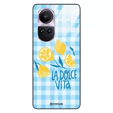 Etui Black Case Glass Dolce Vita do OPPO RENO 10 PRO Cytryny Owoce Lato Wakacje Cytrusy ST_DOC104