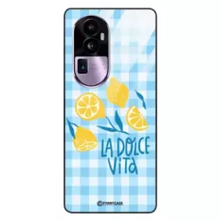 Etui Black Case Glass Dolce Vita do OPPO RENO 10 PRO PLUS Włochy Italia Cytryny Kafelki Wakacje ST_DOC132