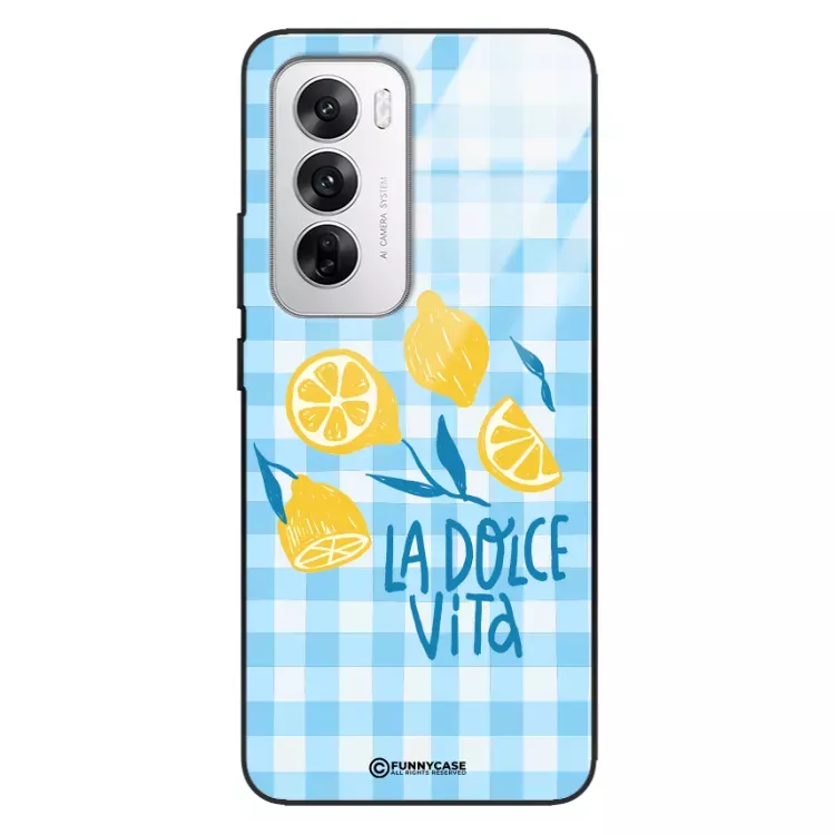 Etui Black Case Glass Dolce Vita do OPPO RENO 12 5G Cytryny Lato Włochy Wakacje Kratka ST_DOC101