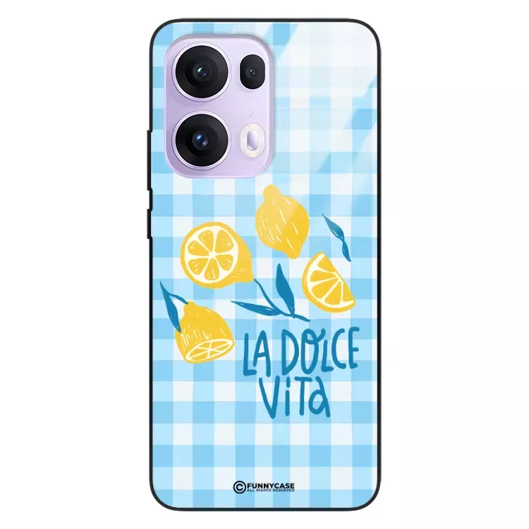 Etui Black Case Glass Dolce Vita do OPPO RENO 13 PRO 5G Cytryna Lato Wakacje Summer Słońce ST_DOC139