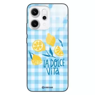 Etui Black Case Glass Dolce Vita do OPPO RENO 14 5G Cytryny Kwiaty Owoce Lato Natura ST_DOC125