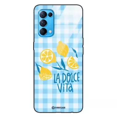 Etui Black Case Glass Dolce Vita do OPPO RENO 5 Cytryna Lato Wakacje Summer Słońce ST_DOC139