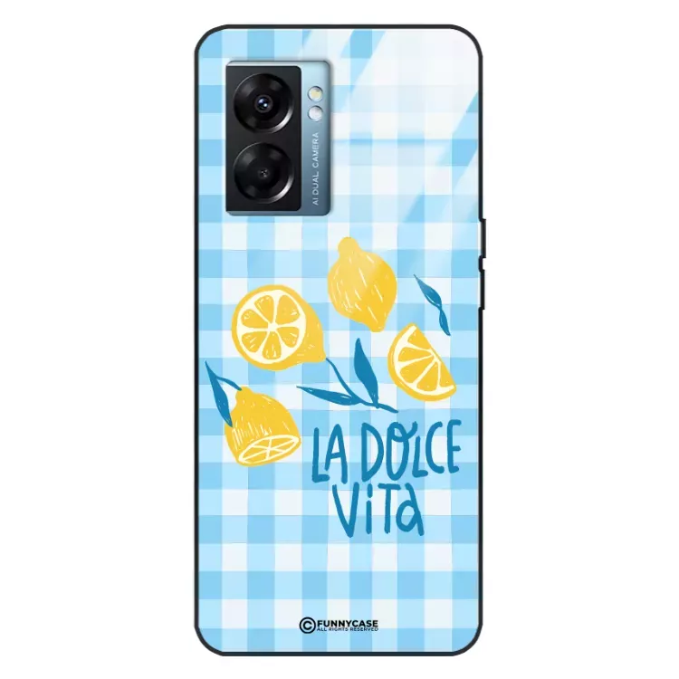 Etui Black Case Glass Dolce Vita do OPPO K10 5G Cytryna Lato Wakacje Summer Słońce ST_DOC139