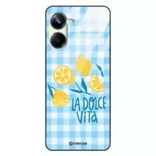 Etui Black Case Glass Dolce Vita do REALME 10 PRO 5G Cytryny Lato Włochy Wakacje Kratka ST_DOC101