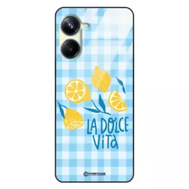 Etui Black Case Glass Dolce Vita do REALME 10 PRO 5G Cytryny Lato Włochy Wakacje Kratka ST_DOC101