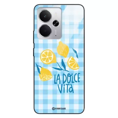 Etui Black Case Glass Dolce Vita do REALME 14 5G Cytryny Kwiaty Włochy Lato Wakacje ST_DOC128