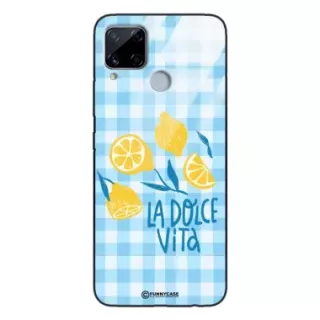 Etui Black Case Glass Dolce Vita do REALME C15 Włochy Italia Cytryny Kafelki Wakacje ST_DOC132