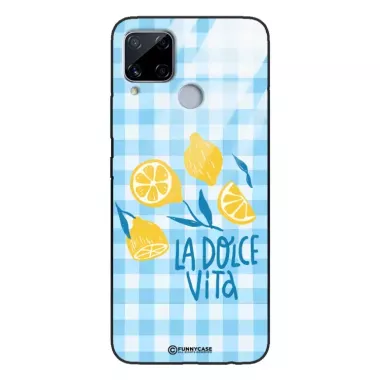 Etui Black Case Glass Dolce Vita do REALME C15 Włochy Italia Cytryny Kafelki Wakacje ST_DOC132