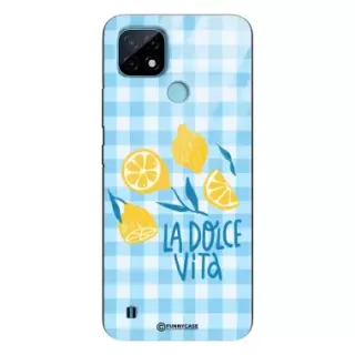 Etui Black Case Glass Dolce Vita do REALME C21 Cytryna Lato Wakacje Summer Słońce ST_DOC139