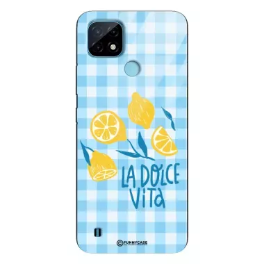 Etui Black Case Glass Dolce Vita do REALME C21 Cytryna Lato Wakacje Summer Słońce ST_DOC139